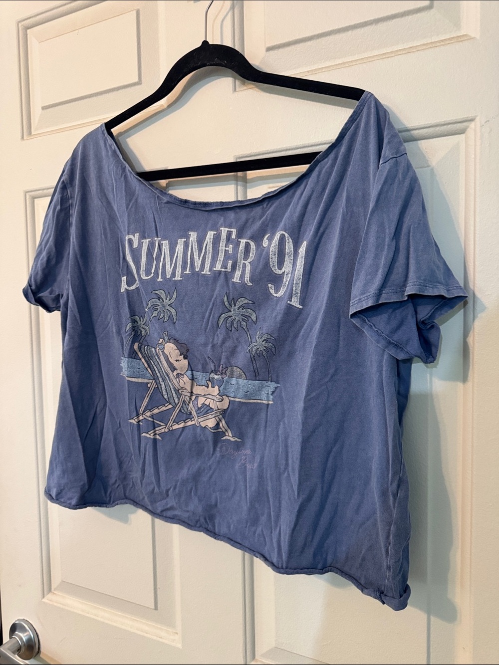 Hollister Lavender 'Summer '91' Graphic Crop Top